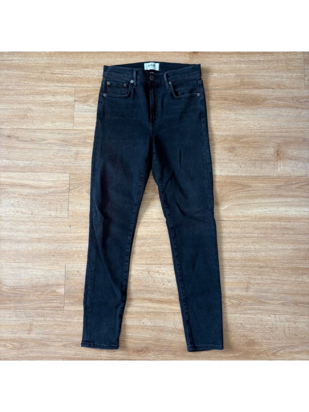 Agolde Sophie Mid Rise Denim Skinny Jeans Black Women’s Size 27